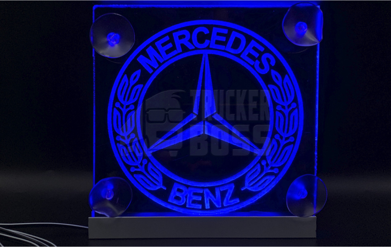 Комплект светодиодных табличек на лобовое стекло MERCEDES 15x15см 2шт 24v Синие