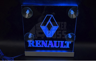 Комплект светодиодных табличек на лобовое стекло RENAULT 15x15см 2шт 24v Синие