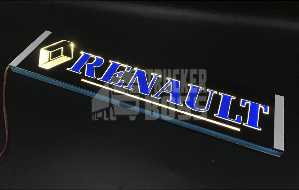 Світлодіодна табличка на лобове скло RENAULT 40x10см 24v Синя