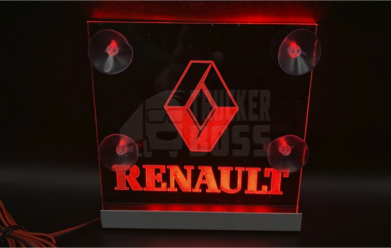 Комплект светодиодных табличек на лобовое стекло RENAULT 15x15см 2шт 24v Красные