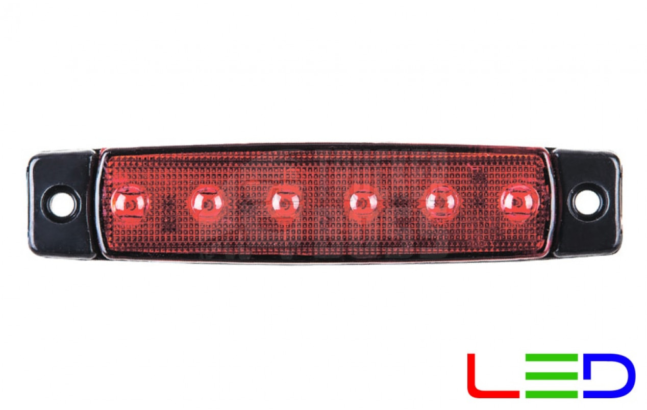 Габаритный фонарь Красный L0051 24v 6LED NOKTA