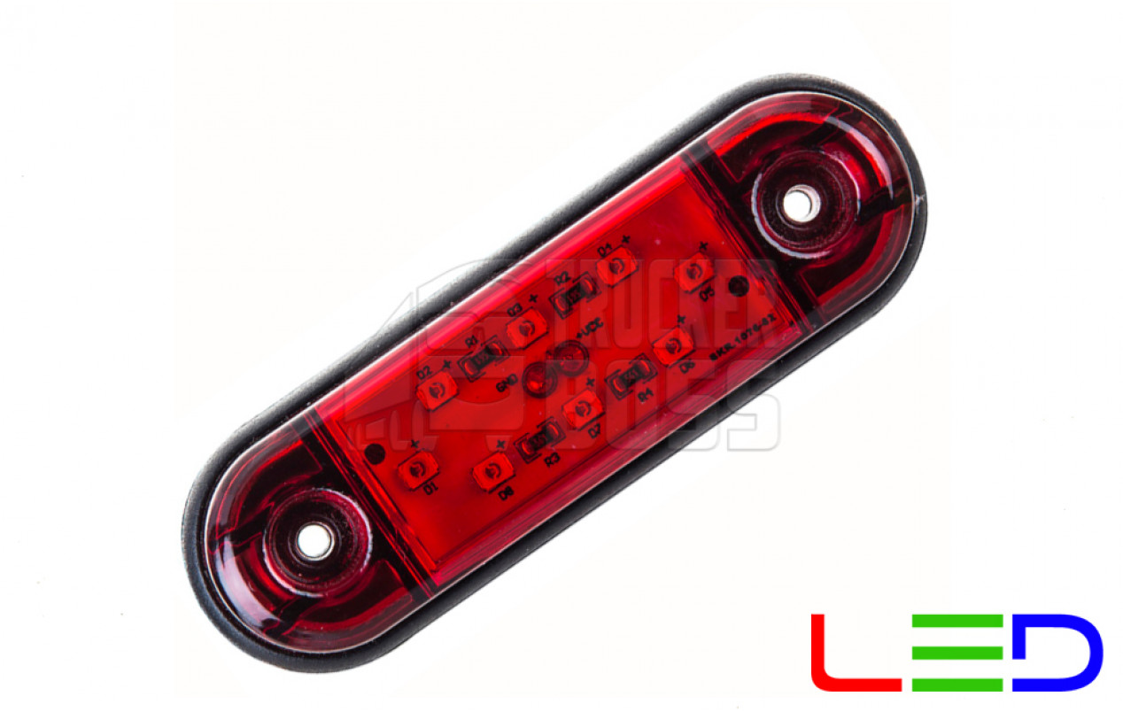 Габаритный фонарь Красный 24v 8LED Nokta
