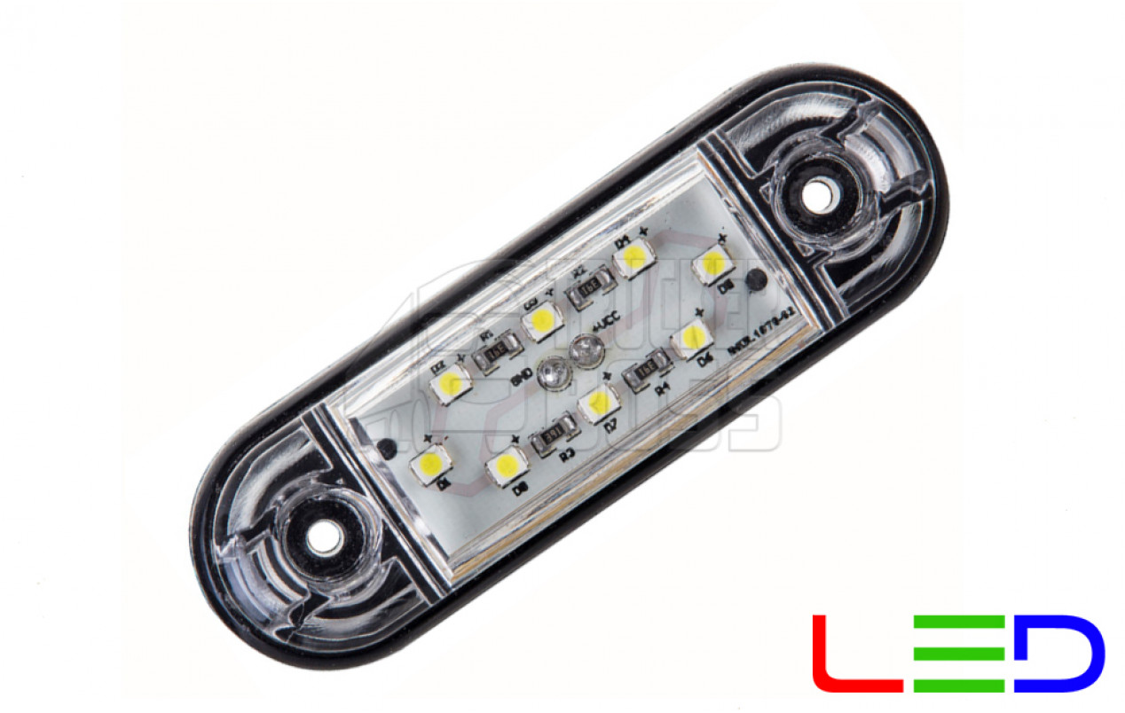 Габаритный фонарь Белый 24v 8LED Nokta