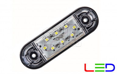 Габаритный фонарь Белый 24v 8LED Nokta