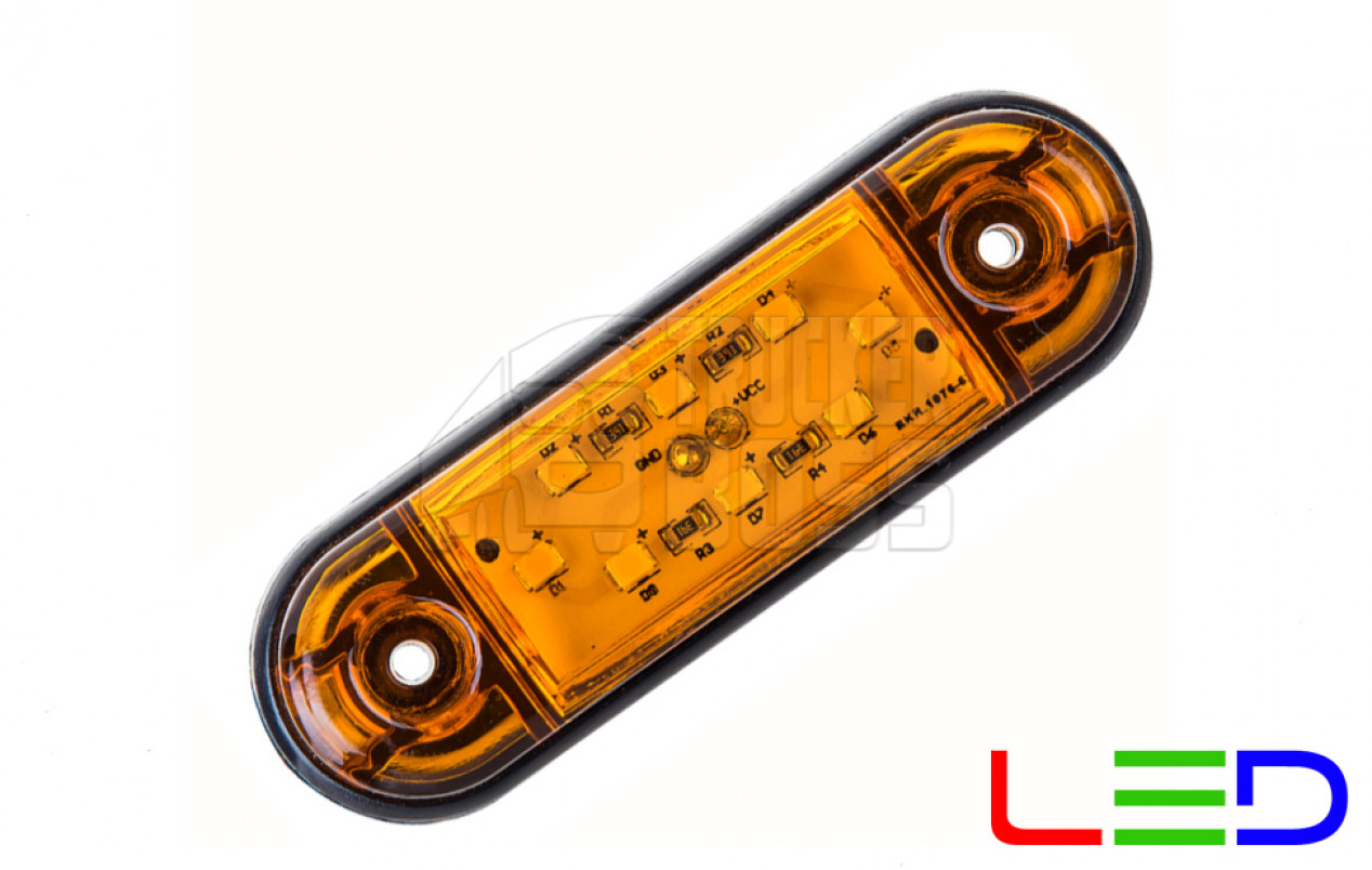 Габаритный фонарь Желтый 24v 8LED Nokta
