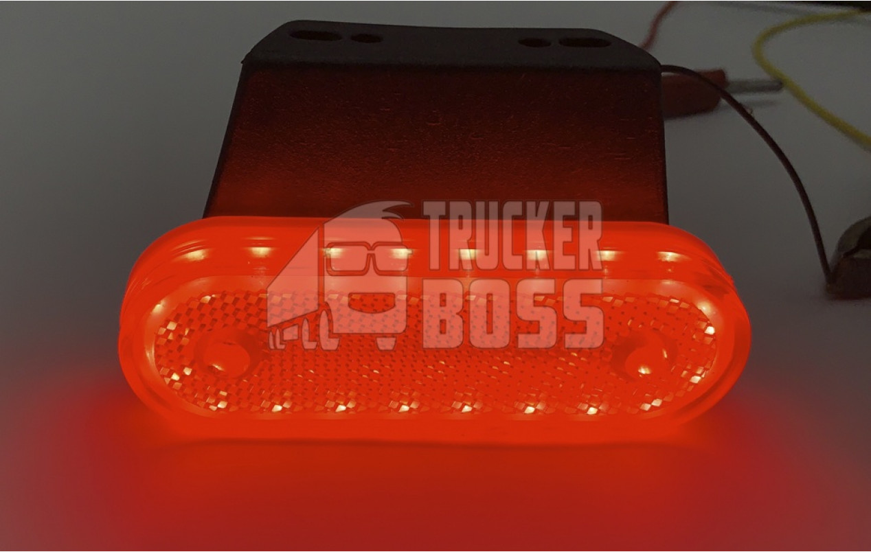 Габаритный фонарь Красный 24v с кронштейном NOKTA 20LED