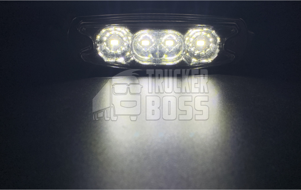 Габаритный фонарь хром, Белый 24v 4LED NOKTA