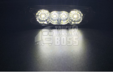 Габаритный фонарь хром, Белый 24v 4LED NOKTA