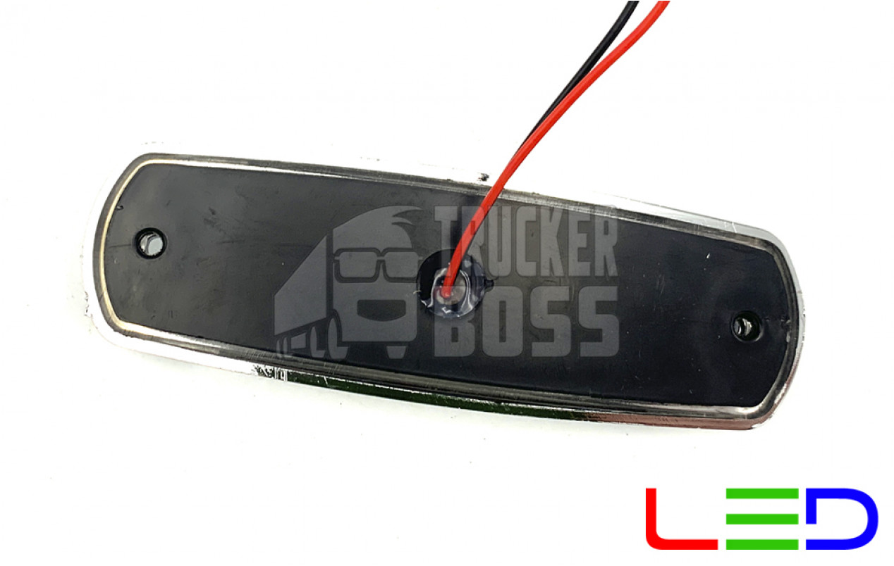 Габаритный фонарь хром, Желтый 24v 4LED NOKTA