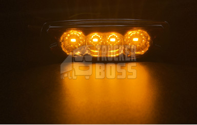 Габаритный фонарь хром, Желтый 24v 4LED NOKTA
