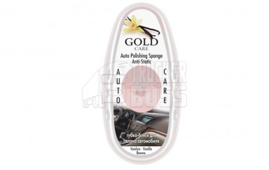 Полироль-губка для пластика солона с запахом GOLD CARE "Ваниль"