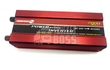 Перетворювач Інвертор PowerOne+ 24V-220V 2000W USB/LED