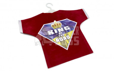 Вымпел-футболка, декоративный "KING OF THE ROAD UA" Ярко красный