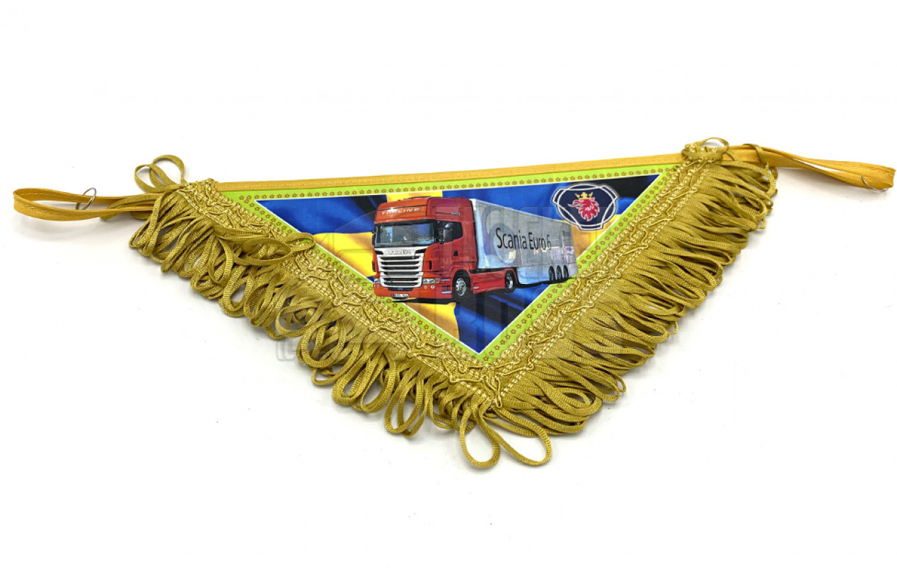 Вымпел декоративный треугольный SCANIA Желтый Маленький