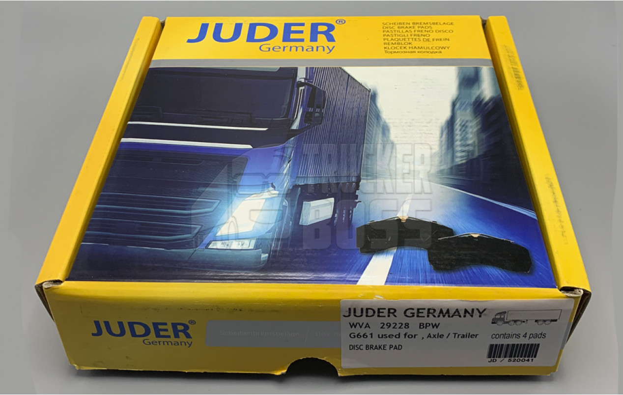 Тормозные колодки серии 29228 BPW JUDER GERMANY