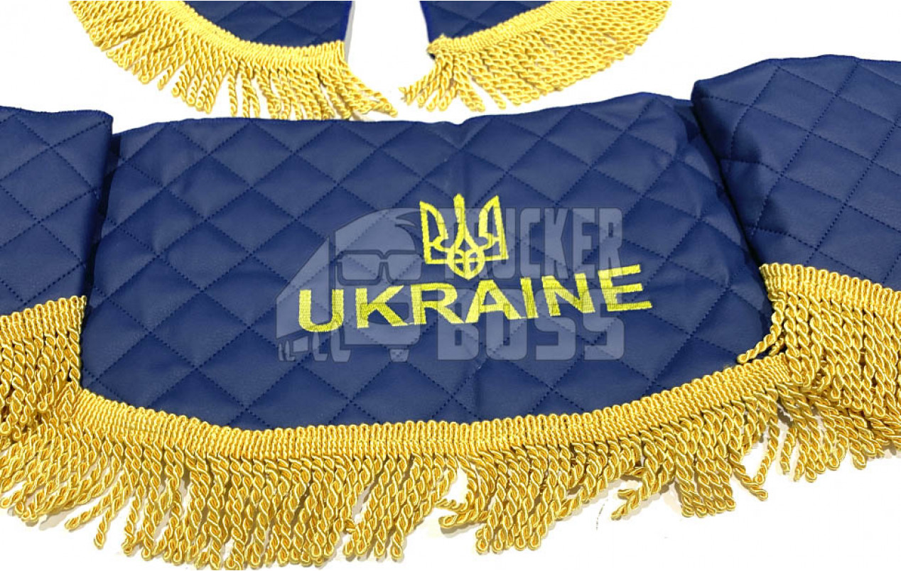 Шторки эко-кожа "Украина" Синие