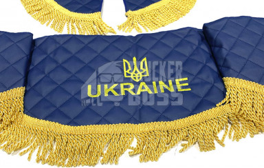 Шторки эко-кожа "Украина" Синие