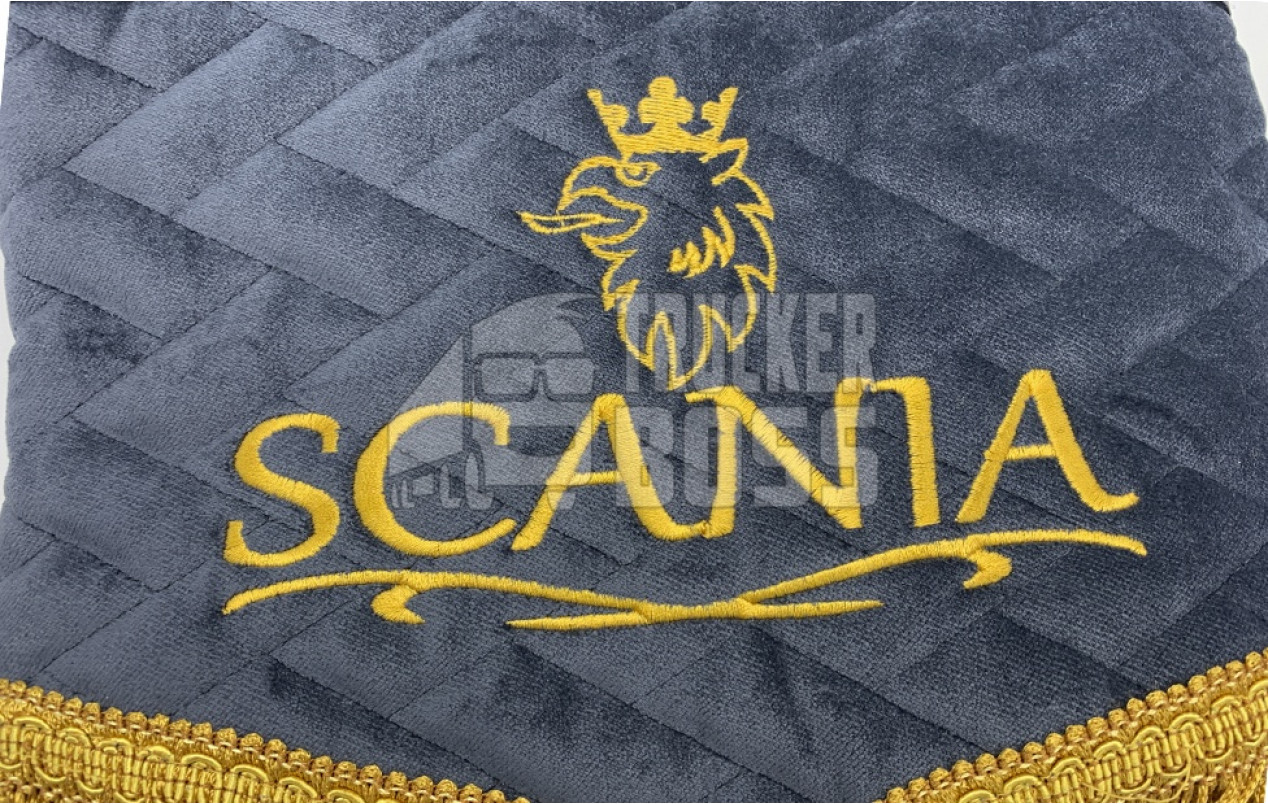 Шторки флок "SCANIA" Темно-синие