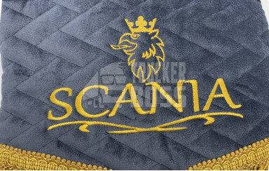 Шторки флок "SCANIA" Темно-синие