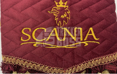 Шторки флок "SCANIA" Красные