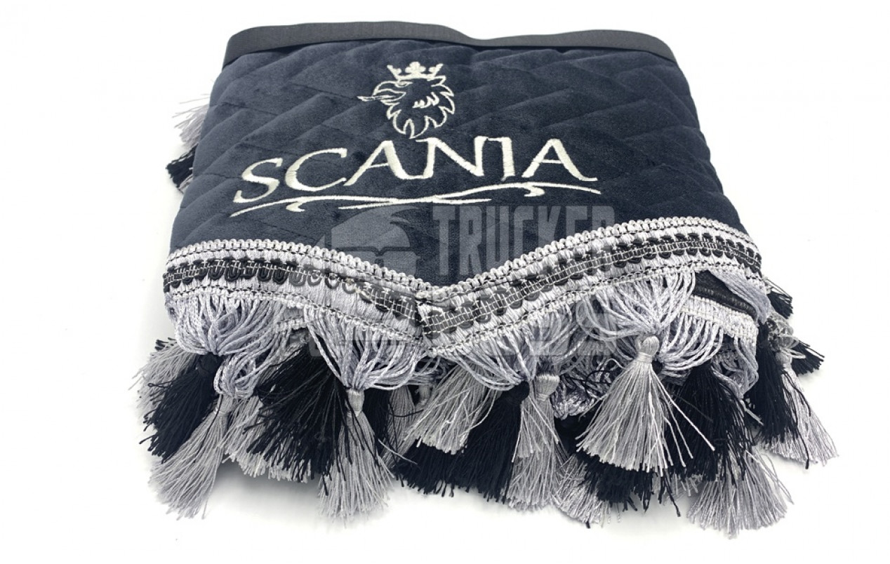 Шторки флок "SCANIA" Темно-серые