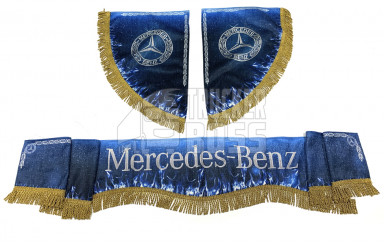Шторки с рисунками "Mercedes" Синие