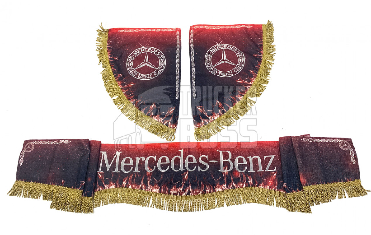 Шторки з малюнками "Mercedes" Червоні