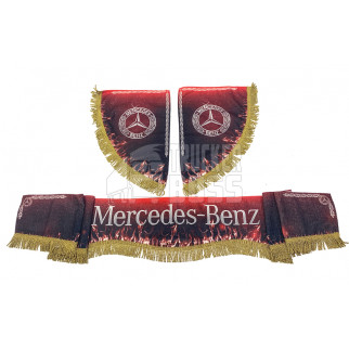 Шторки с рисунками "Mercedes" Красные