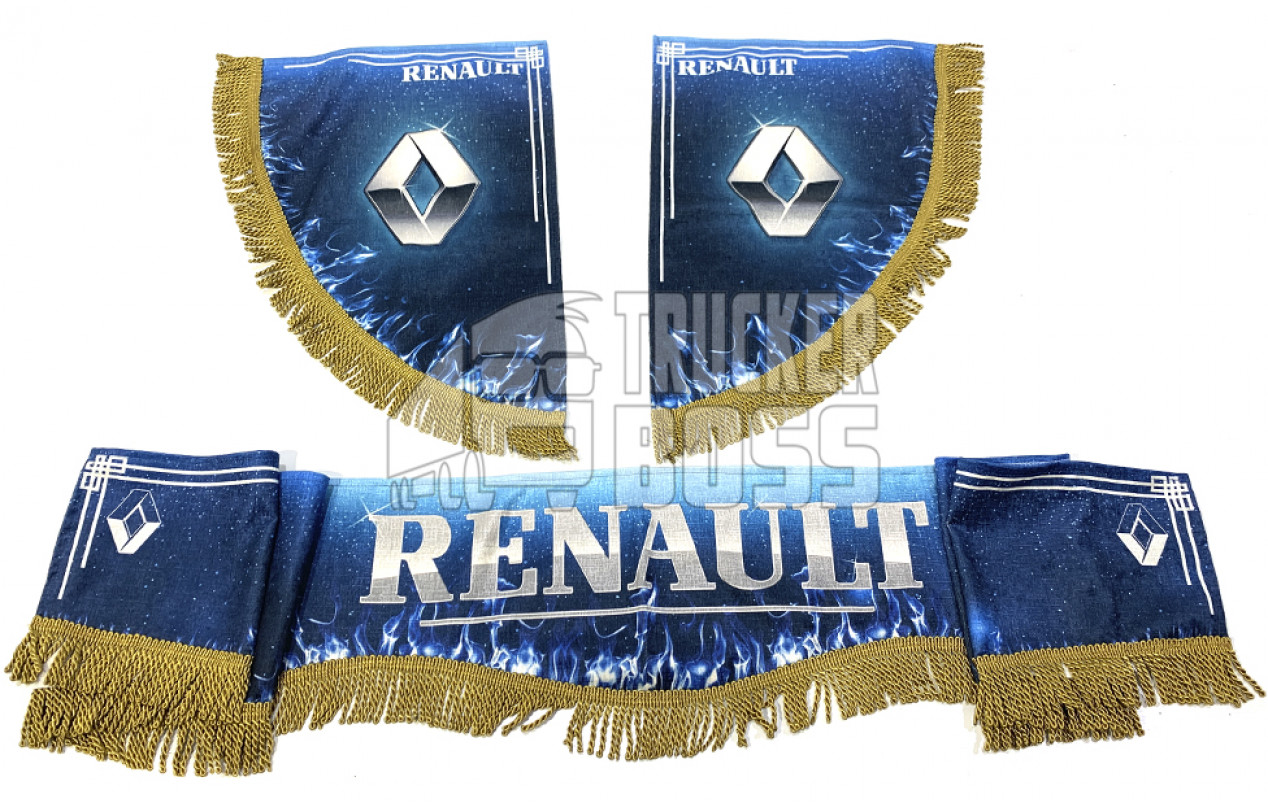 Шторки с рисунками "Renault" Синие