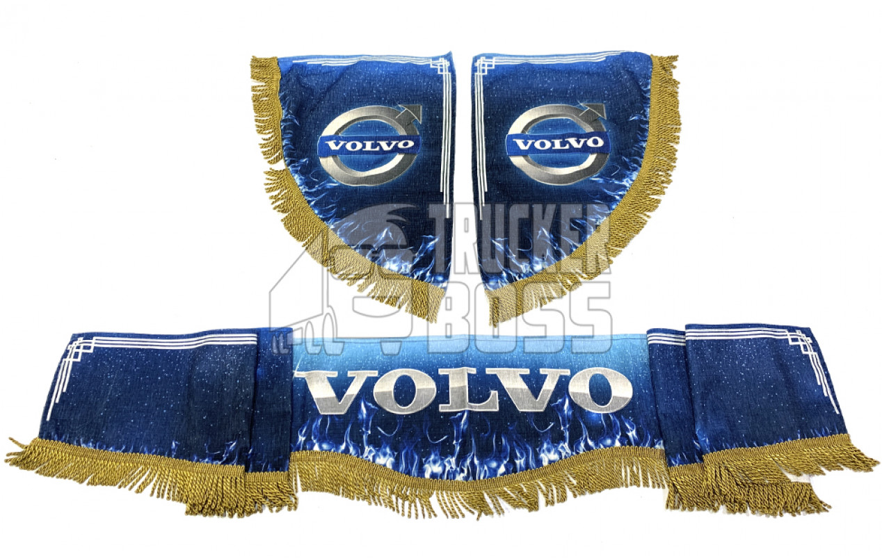Шторки с рисунками "Volvo" Синие