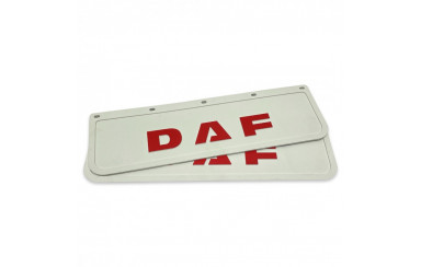 Брызговик с красной надписью "DAF" белый 600*180