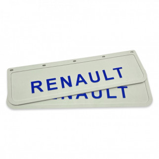 Брызговик с синей надписью "RENAULT" белый 600*180