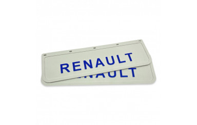 Брызговик с синей надписью "RENAULT" белый 600*180