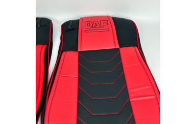Чехлы на сиденье DAF XF105-106 Широкие Красные велюр