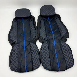 Чехлы на сиденье DAF XF95 - 105 синие с подушкой