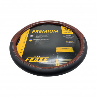 Чехол для руля эко-кожа с вставкой под дерево 440-460мм