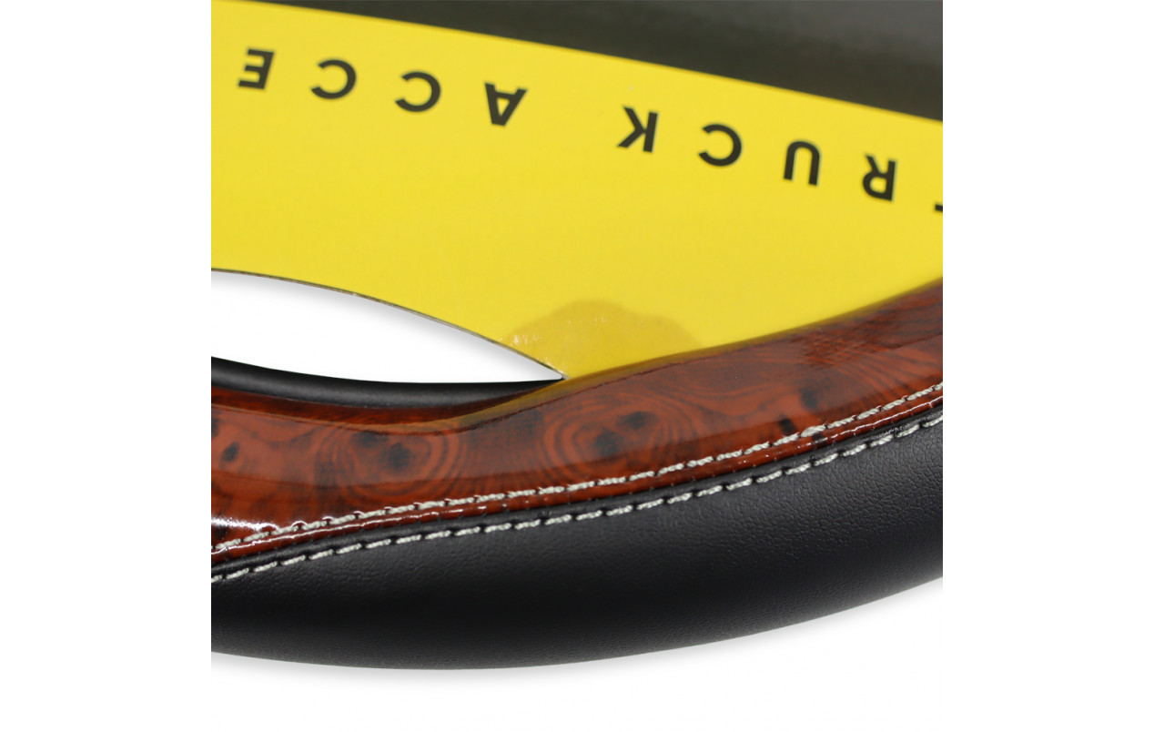 Чехол для руля эко-кожа с вставкой под дерево 440-460мм