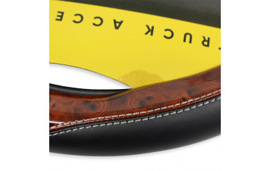 Чехол для руля эко-кожа с вставкой под дерево 440-460мм