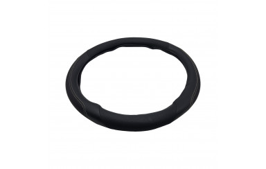 Чехол для руля эко-кожа с бежевой строчкой 440-460мм