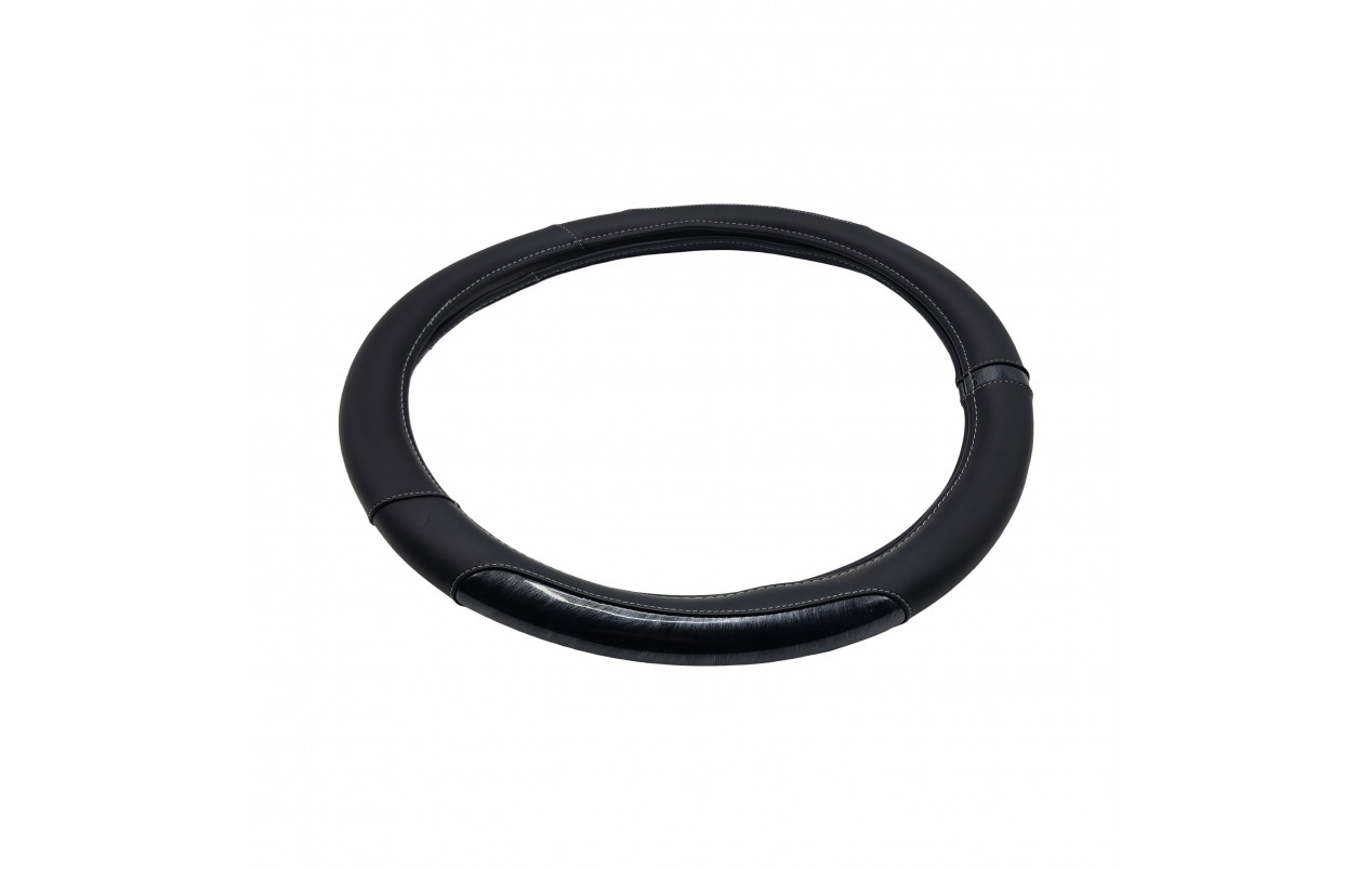 Чехол для руля эко-кожа с чёрными вставками 440-460мм