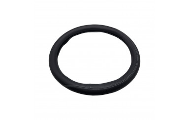 Чехол для руля эко-кожа с белой строчкой 440-460мм