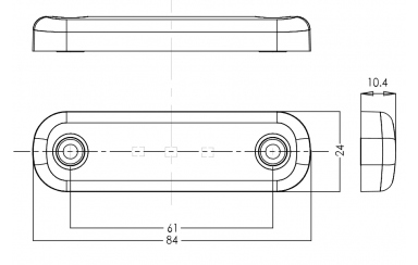 Габаритный фонарь 3LED 12-24V Белый «BLACK» WAS