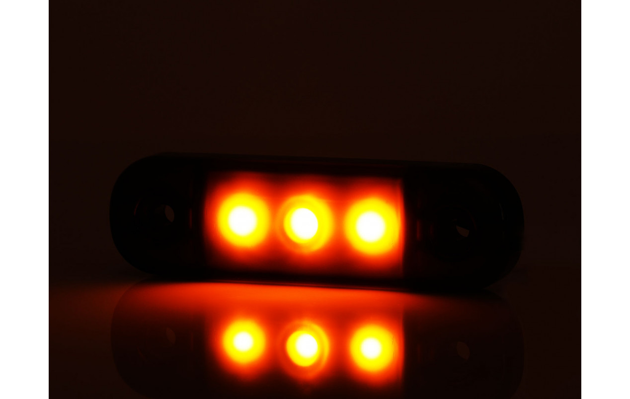 Габаритный фонарь 3LED 12-24V Желтый «BLACK» WAS