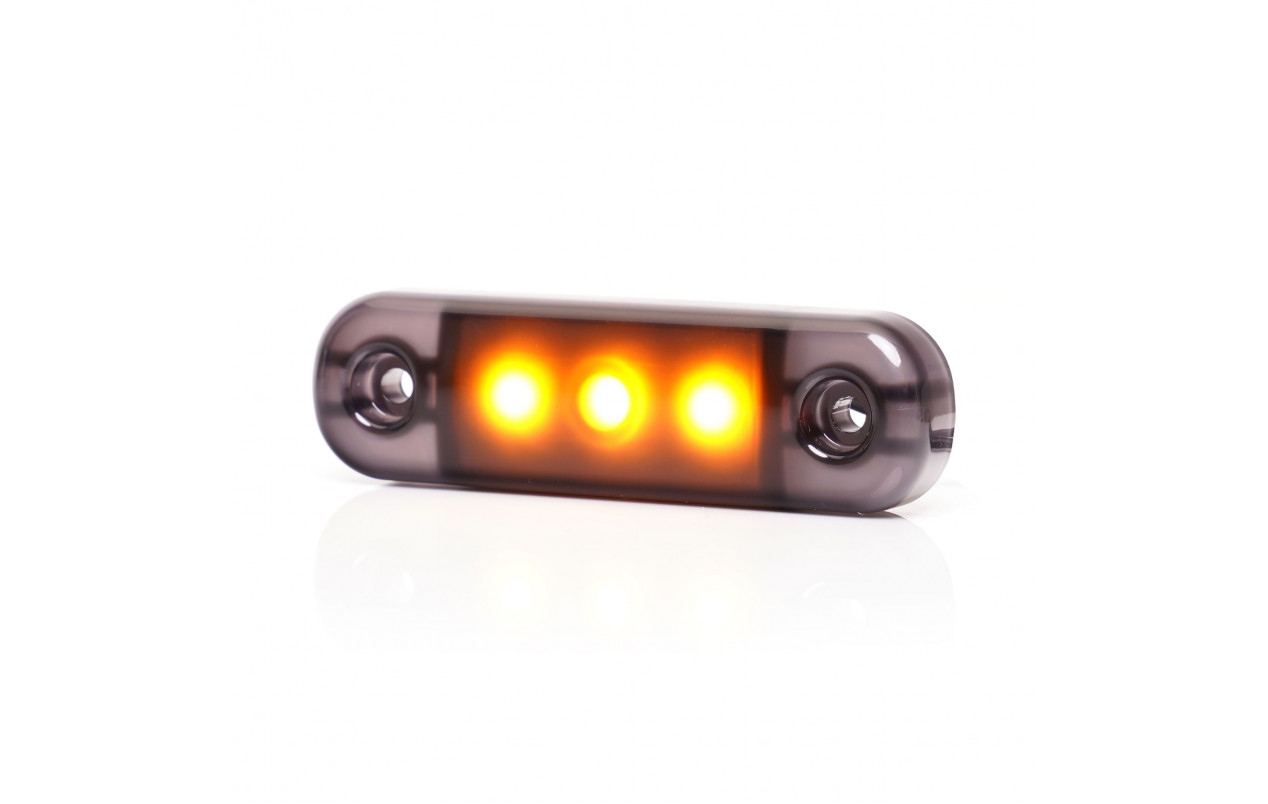 Габаритный фонарь 3LED 12-24V Желтый «BLACK» WAS