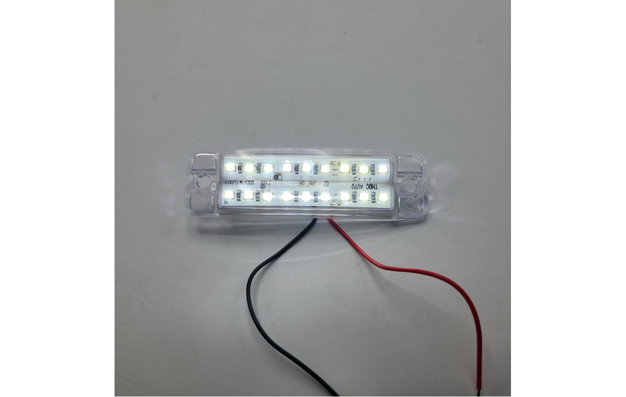 Габаритный фонарь двухрядный Белый 12-24v 18LED TH