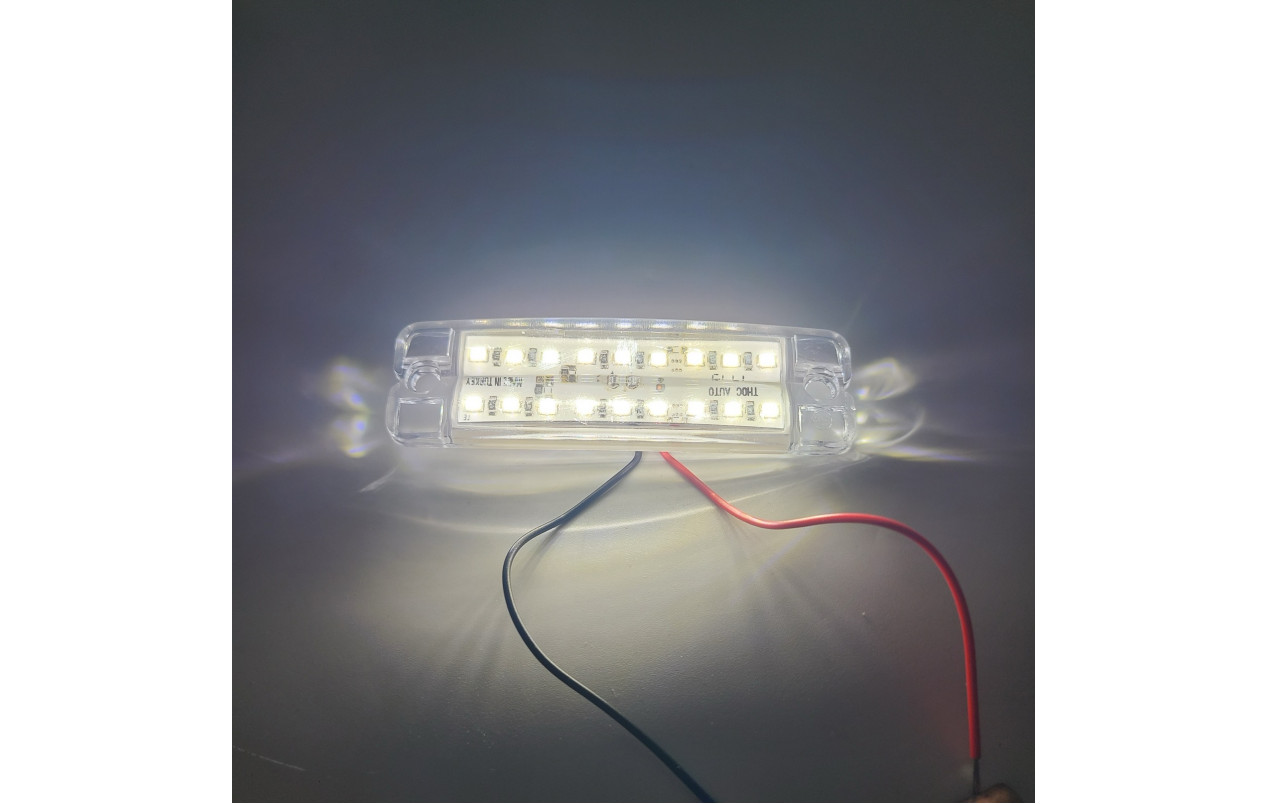 Габаритный фонарь двухрядный Белый 12-24v 18LED TH