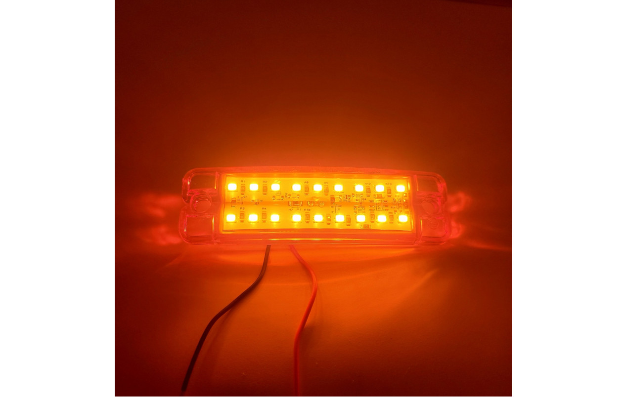 Габаритный фонарь двухрядный Желтый 12-24v 18LED TH
