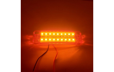 Габаритный фонарь двухрядный Желтый 12-24v 18LED TH