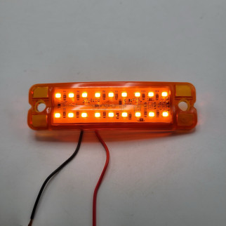 Габаритный фонарь двухрядный Желтый 12-24v 18LED TH