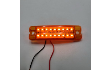 Габаритный фонарь двухрядный Желтый 12-24v 18LED TH
